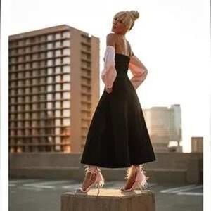 NWT Gianni Bini x Nastia Liukin Audrey Cotton Sateen Off-The-Shoulder Midi Dress